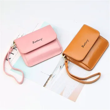 

New Portable Zipper Ladies Short Wallet Tri-fold Cross-section Wallet Simple Style PU Leather Cute Small Change Money Bag