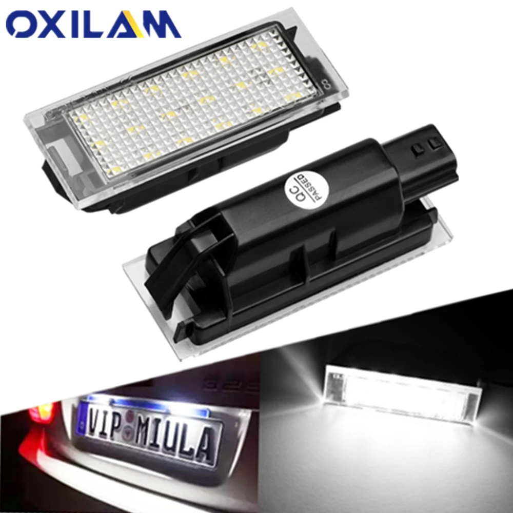 

2Pcs 12V LED Number License Plate Light For Renault Clio 3 4 Megane 2 3 Laguna 2 3 Espace 4 Twingo 2 Master 2 Exterior Lamps