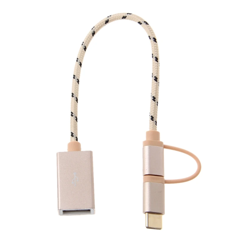 Type C Micro USB Мужской к USB 2,0 Женский Адаптер конвертера OTG для телефона Android H7ED