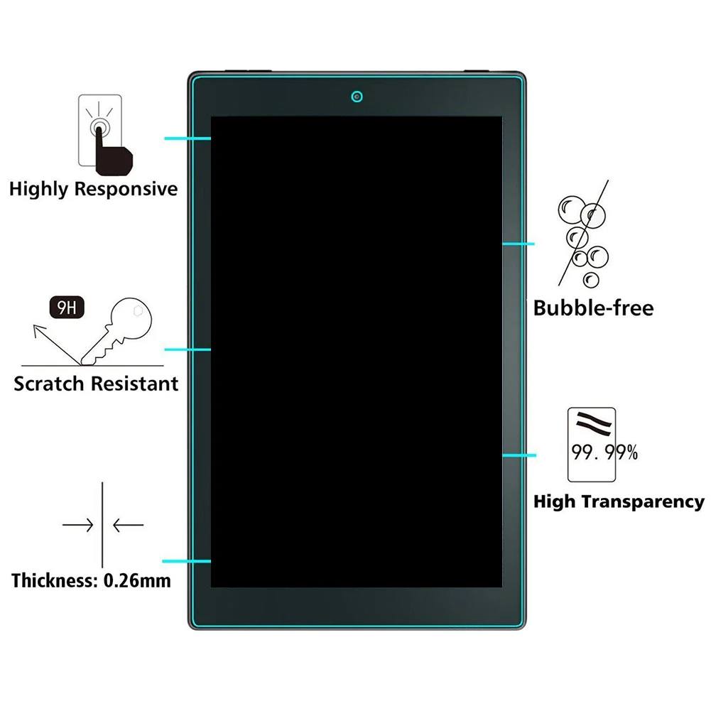 9H HD экран из закаленного стекла Защитная защита для Amazon Kindle Fire HD10 HD