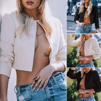 

Spring Women Long Sleeve Cropped Fitted Soft Knit Sleeve Button Crew Neck Cardigan Jacket Fashion Pearl Singgle Button Girl Coat