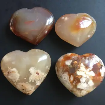 

1pcs Cherry blossom agate heart natural stones and minerals quartz crystals spiritual healing chakra as gift