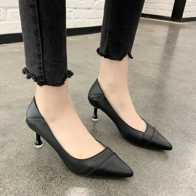Туфли женские на низком каблуке офисные удобные туфли-лодочки обувь для вечерние