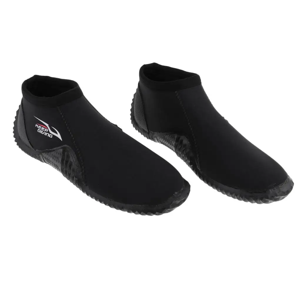 Anti-slip Water Sports Classic Diving Boot, 5mm Neoprene Rubber Sole, Low Cut Scuba Booties for Man Woman Adult