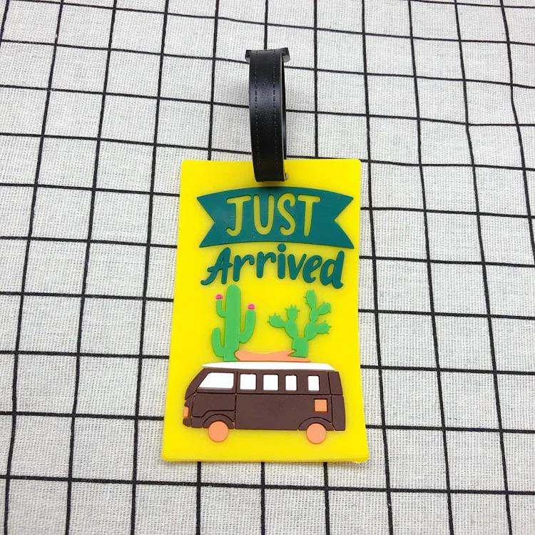 Travel Accessories Cactus Cartoon Luggage Tag Creative Silica Gel Suitcase ID Address Holder Baggage Boarding Portable Label - Цвет: B