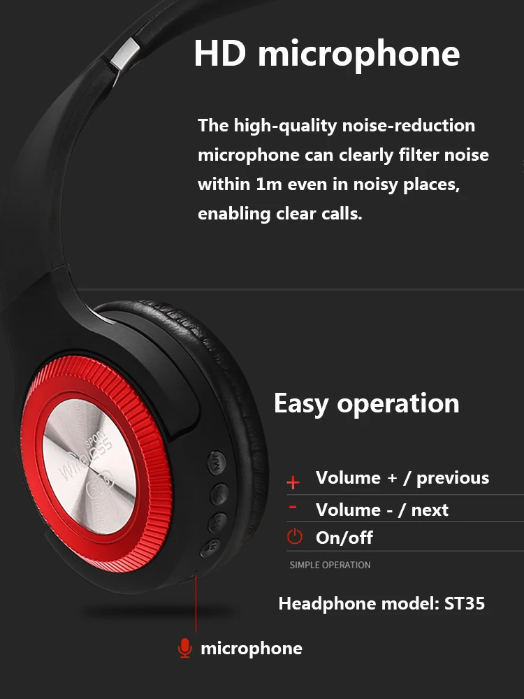 Беспроводная Bluetooth гарнитура шумоподавление водонепроницаемый IPX4 складная карта MP3 радио Спортивная гарнитура