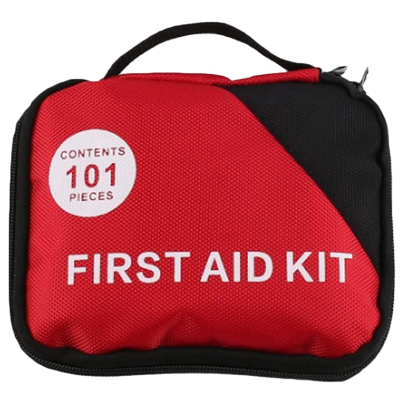 

101 PCS Portable Complete Emergency First Aid Kit Including Cotton Swab Scissors Emergency Bandages Must Have for Home Hiking Ca