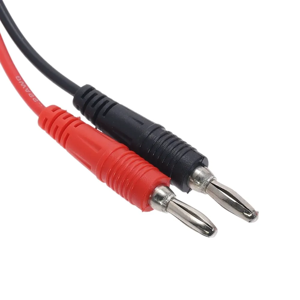 Copper 4mm Banana Plug to Shrouded Alligator 15A Banana Plug to Alligator Clip Cable Leads 1M For Testing Probe 2pcs alligator clips