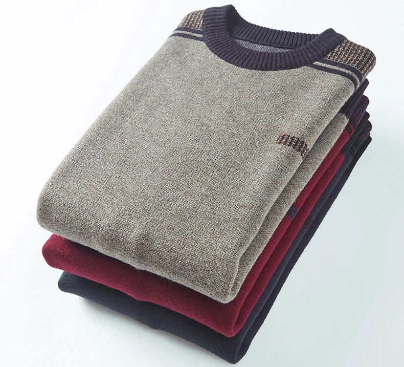 Повседневный толстый теплый зимний роскошный вязаный свитер, Мужская одежда, трикотажное платье, пуловер, вязаные мужские свитера, мужская мода 02150