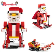 439 шт Строительные блоки Электрический Санта-Клаус Акустооптическая Индукционная развивающая игрушка для детей