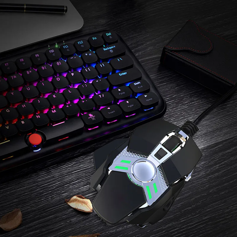 Горячая Проводная игровая мышь 6400 dpi 7Key программируемые геймерские мыши с подсветкой для портативных ПК