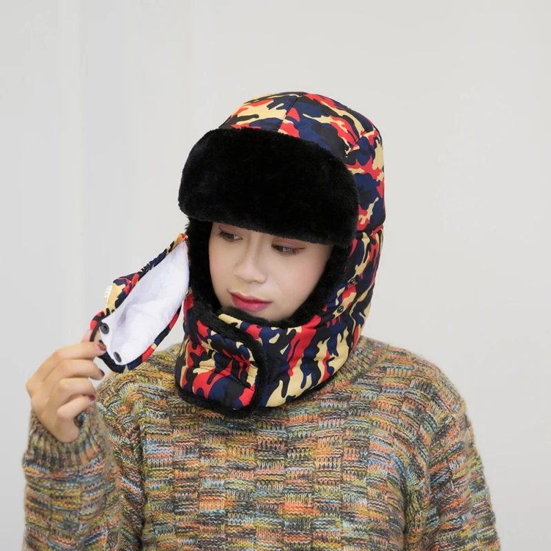 Камуфляжная шапка Lei Feng с рисунком, зимняя Лыжная шапка с хлопковой подкладкой, сохраняющая тепло, детские шляпы, дышащие, Valve1