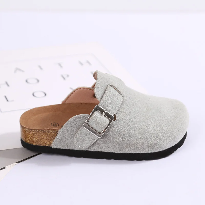 as picture Girls Slippers Kids Cork Home Shoes Suede baby boys Sneakers Casual Kids Sandals Comfortable Children Slippers Girls Slippers - Color: as picture