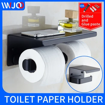 

Toilet paper holder creative bathroom paper towel holder glue paste paper roll holder wall mounted screw free installatio