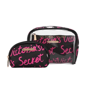 

2020 New Style Lettered PVC Cosmetic Bag Three-piece Set Outdoor Travel Waterproof Wash Bag Fashion Transparent