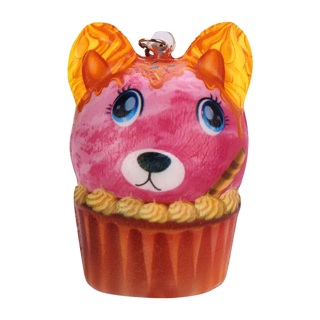 Squishy антистресс торт Кулон со щенком Ароматизированная подвеска медленно