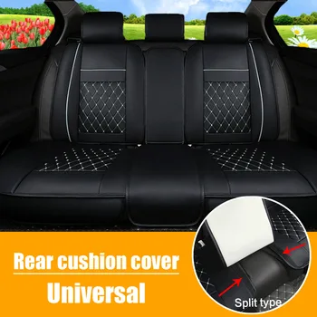 

PU Leather Car Rear Seat Cover Protector Linen Universal for 5 Seat Car Split Type Auto Rear Seat Back Cushion Backrest Mat Pad