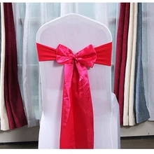 25 шт. свадебные украшения, бант на стул, пояс из сатина и спандекса, чехол на стул с лентой и лентами, галстук на стул, вечерние украшения для банкета