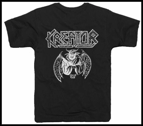 Reprint Kreator сын зла хлопковая черная Мужская футболка aлегко | одежда