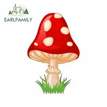 EARLFAMILY 13cm x 8.4cm Cartoon Mushroom Car Stickers Anime Motorcycle RV VAN 3D DIY Fine Decal Bumper Trunk Truck Graphics