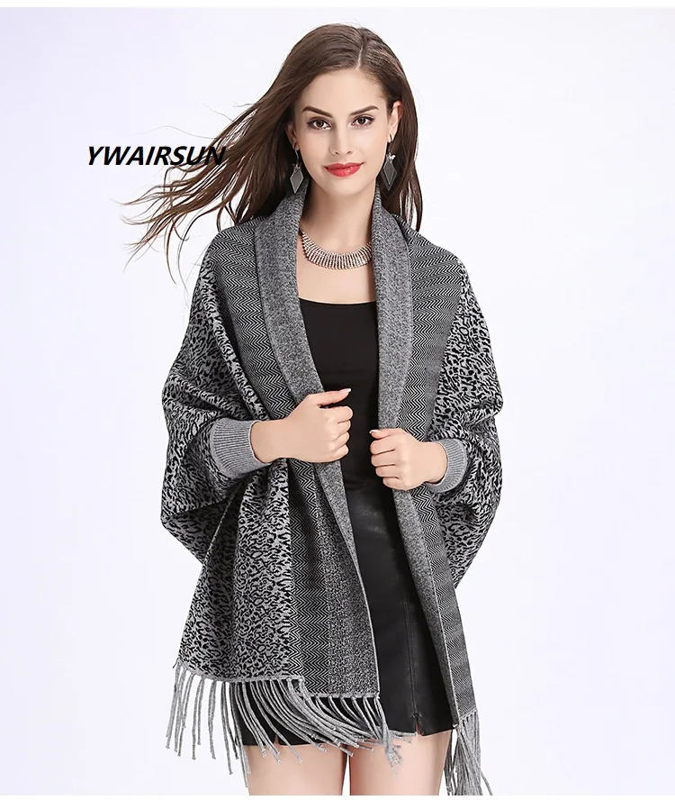 YWAIRSUN Luxe luipaard kwastje vier-kleur sjaal dames sjaal warm party afspraak lunchpauze airconditioning pashmina poncho YWAIRSUN Luxe luipaard kwastje vier-kleur sjaal dames sjaal warm party afspraak lunchpauze airconditioning pashmina poncho