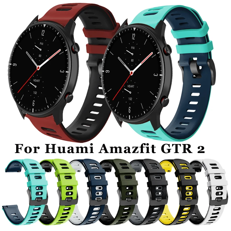 For Huami Amazfit GTR 2 47MM Strap GTR2 Sport Silicone 22 mm Watch Band Replacement For Amazfit Stratos 3 2 Pace ремешок для xiaomi amazfit gtr 47 мм amazfit stratos 3 смарт часы для huami pace stratos 2 2s 22 мм браслет на запястье 22 мм