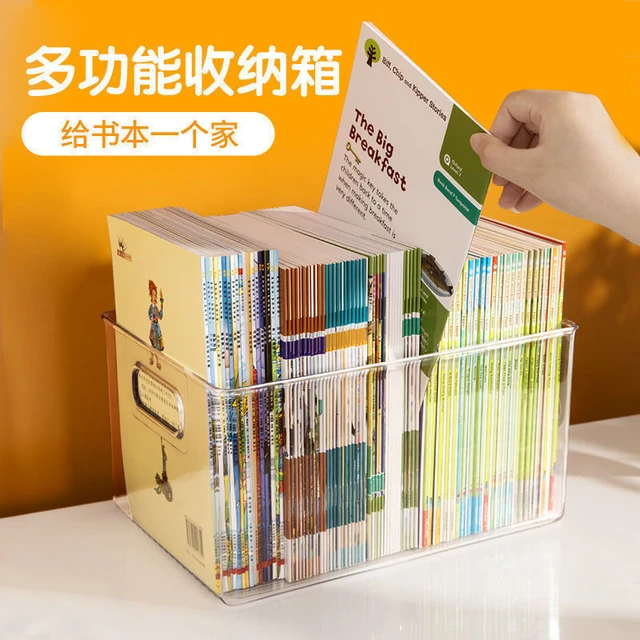 Boîte De Rangement En Plastique Transparent Pour Livres Étudiants