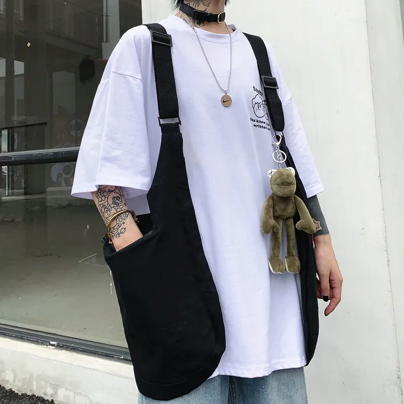 Модный многофункциональный жилет в Корейском стиле Harajuku уличный большой емкости сумка через плечо сумка для женщин черный мужской жилет