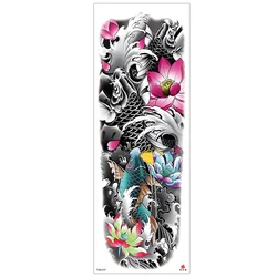 6 Designs Waterproof Temporary Tattoo Stickers Full Arm Large Skull Old School Tatoo Stickers Flash Fake Tattoos for Men Women