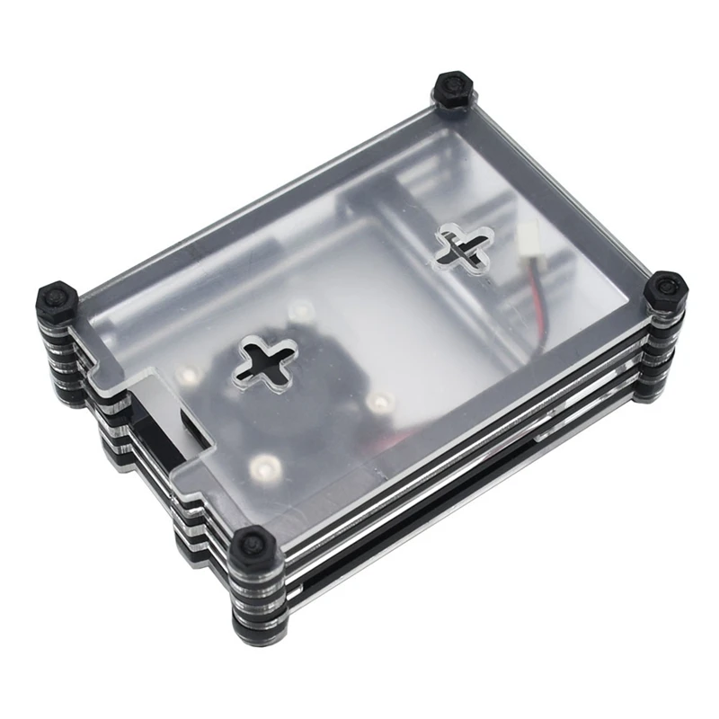Для Raspberry Pi 4 B акриловый корпус с охлаждающим вентилятором, Raspberry Pi радиаторы, для Raspberry Pi 4 Модель B
