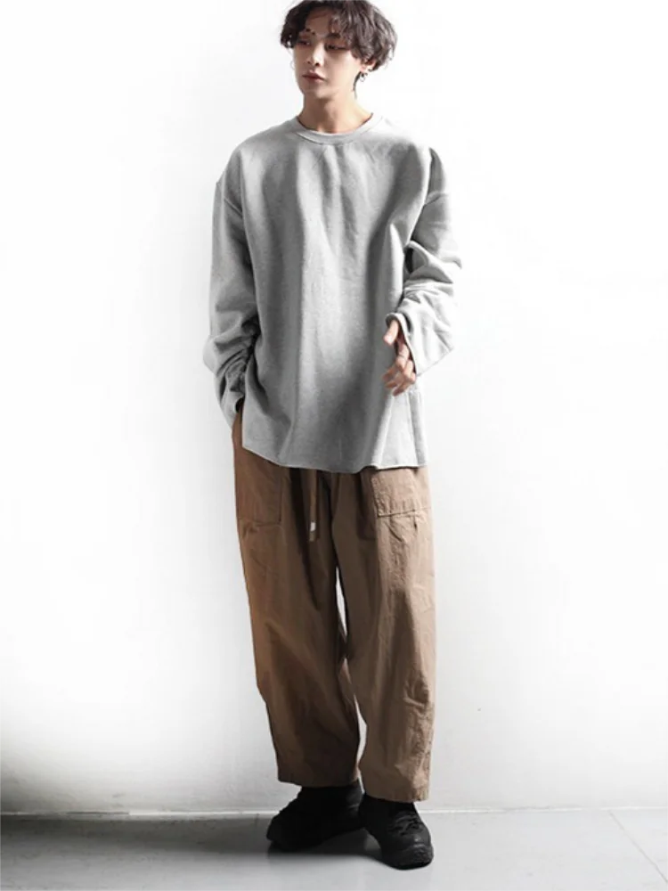 Men's Long Sleeve Clothing Spring And Autumn New Style Individual Cuff Pleats Design Casual Versatile Loose Large Size Clothing