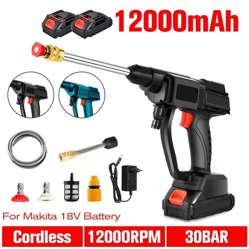 

12000mAh Cordless High Pressure Car Washer Spray Water Gun Portable High pressure cleaner washing machine for Makita 18V Battery