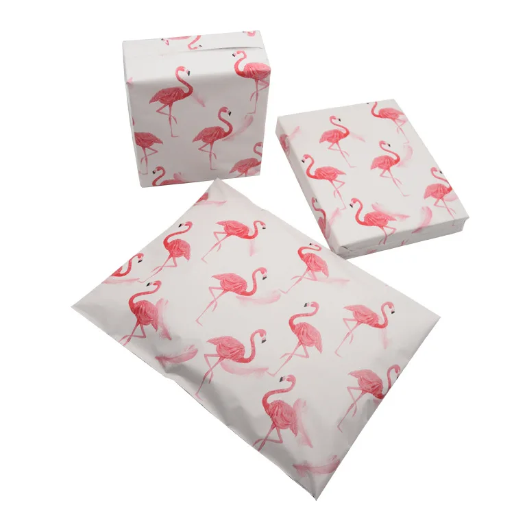 New Thicken Courier Bag Flamingo Clothing Bags Cartoon Anime Poly Mailers Self Seal Plastic Mailing Envelope Bag 10*14.5Inch 2