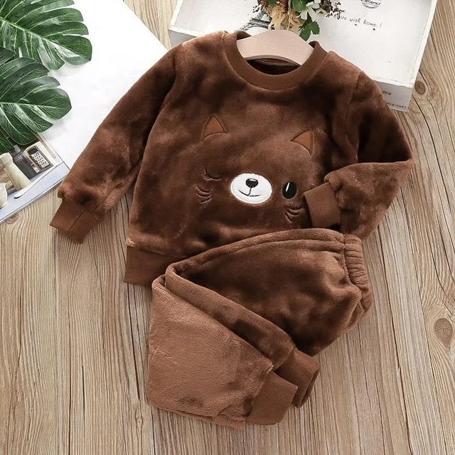 Autumn Winter Children's Clothing Suits Baby Girl Clothes Baby Boy Clothes Plush Long-sleeved Top and Pants Boys Clothes 1