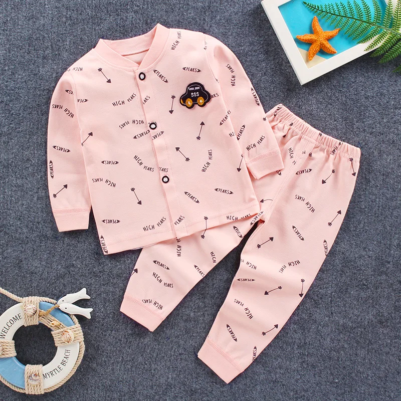 U Детский хлопковый комплект нижнего белья; осенняя одежда; Одежда для мальчиков; брюки для девочек; одежда с длинными рукавами; комплект одежды для сна; топ+ штаны - Цвет: U