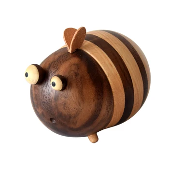 

Creative Home Decor Kitchen Toothpick Holders Household Crafts Art Wood Leather Funny Cartoon Bee Toothpick Dispenser Container