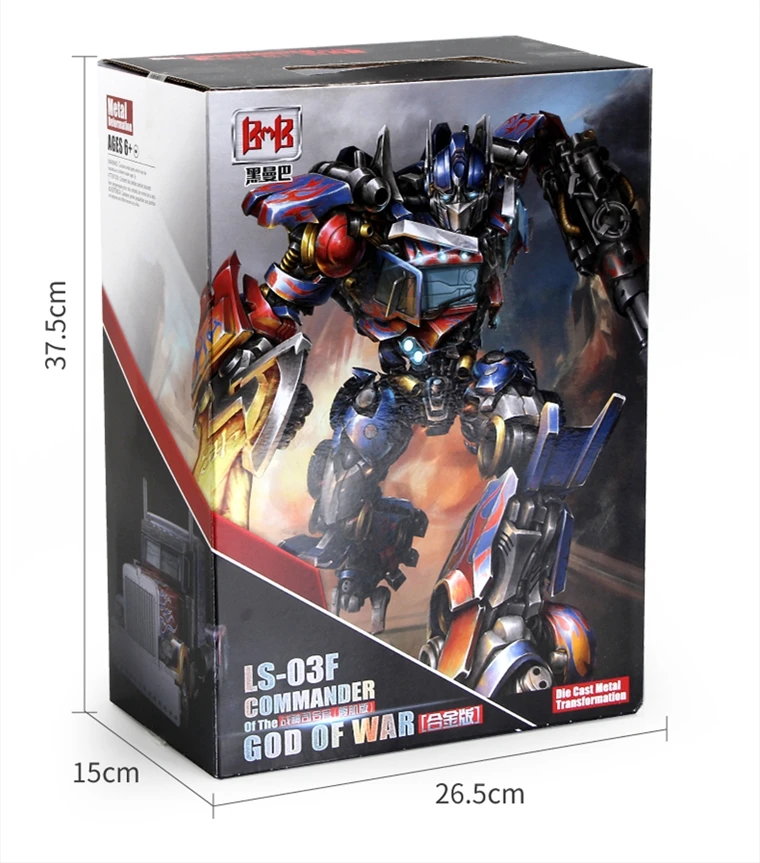 LS03F(With Box) С коробкой, игрушки-трансформеры, Черная Мамба LS03 LS03F, командор, сплав, мускулы, литье под давлением, фильм, фигурка, модель робота - Цвет: LS03F(With Box)