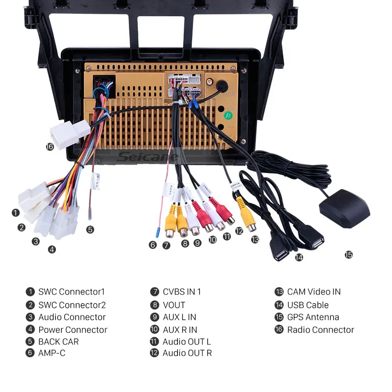 Seicane 2din Android 8,1 9 дюймов автомобиля беспроводной доступ в Интернет, gps навигации радио мультимедиа плеер для 2007 2008 2009 2010 2011 2012 Toyota VIOS