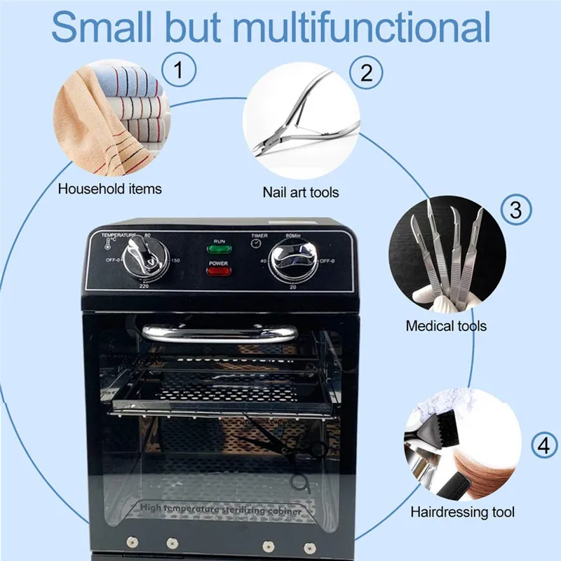 High Temperature Sterilizer Sanitizer Box Nail Art Tool Sterilizing Manicure Dry Heat Disinfection Esterilizador