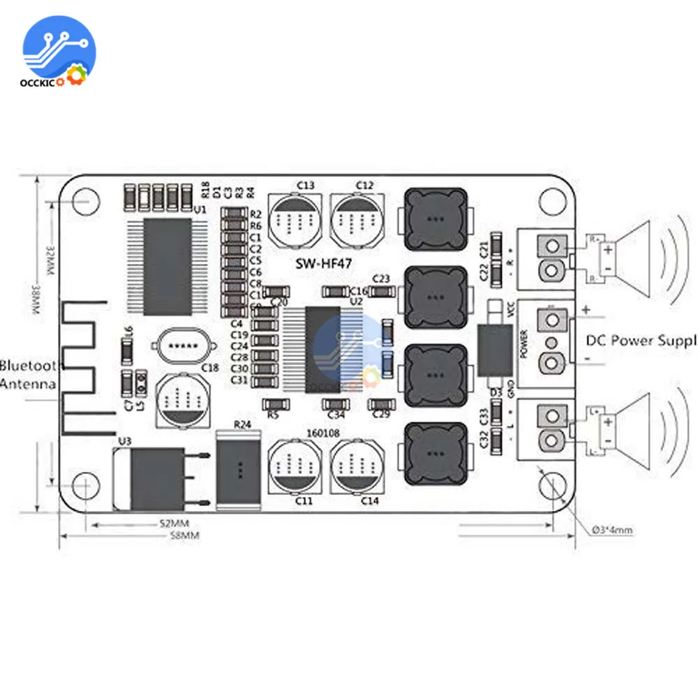 TPA3110 2x15 Вт Bluetooth аудио Мощность Плата усилителя для 4/6/8/10 Ом Динамик двухканальный звук качества