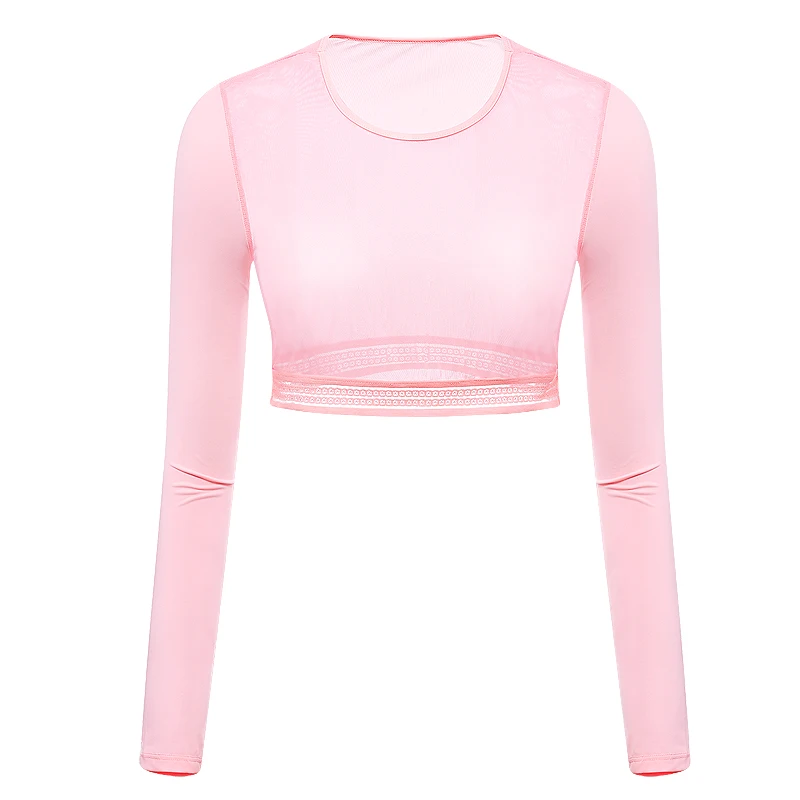 Women Golf Polo Shirt Women Thin Golf Shirts Sunscreen Inside Wear Cropped Tops Long Sleeve Anti-Uv Arm Sleeve Ice Silk