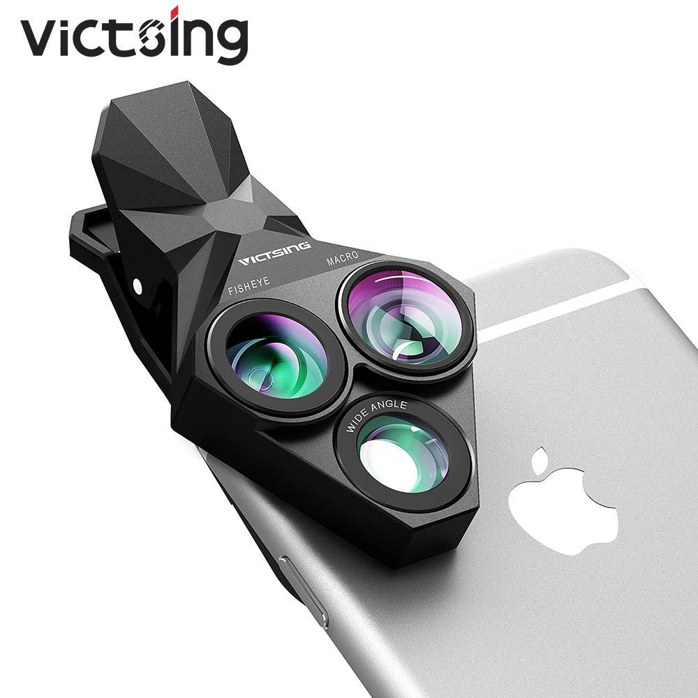 

VicTsing PA092 Lens Camera Kits Fisheye Lens 20X Macro Lens 0.65X Wide Angle Lens Phone Lens For iPhone 8 7 6 Plus Galaxy S7 S6