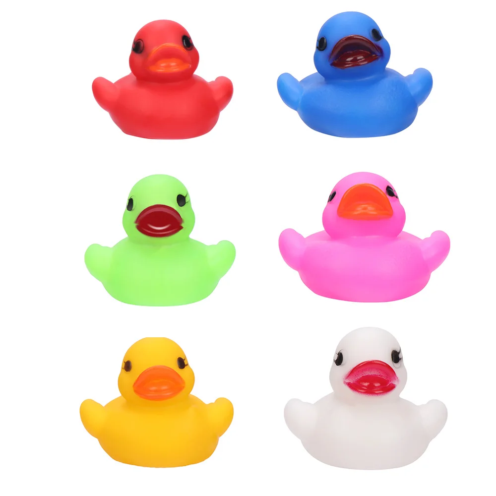6 цветов выбрать светодиодный плавающий писк мигающий ванная уточка Маленький Малыш веселье плавающая вода резиновая забавная игрушка для малышей