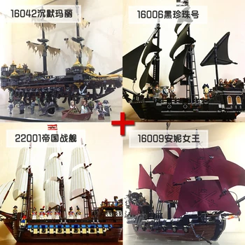 

16006 16009 16016 16042 22001 Movie Series Pirates Of Caribbean Ship Toys Sets Model lepining Building Kits Blocks Bricks For