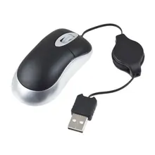 USB Wired Mouse 800 DPI Retractable USB Cable Ergonomic Office Gaming Mouse for Windows 98 2000 XP vista