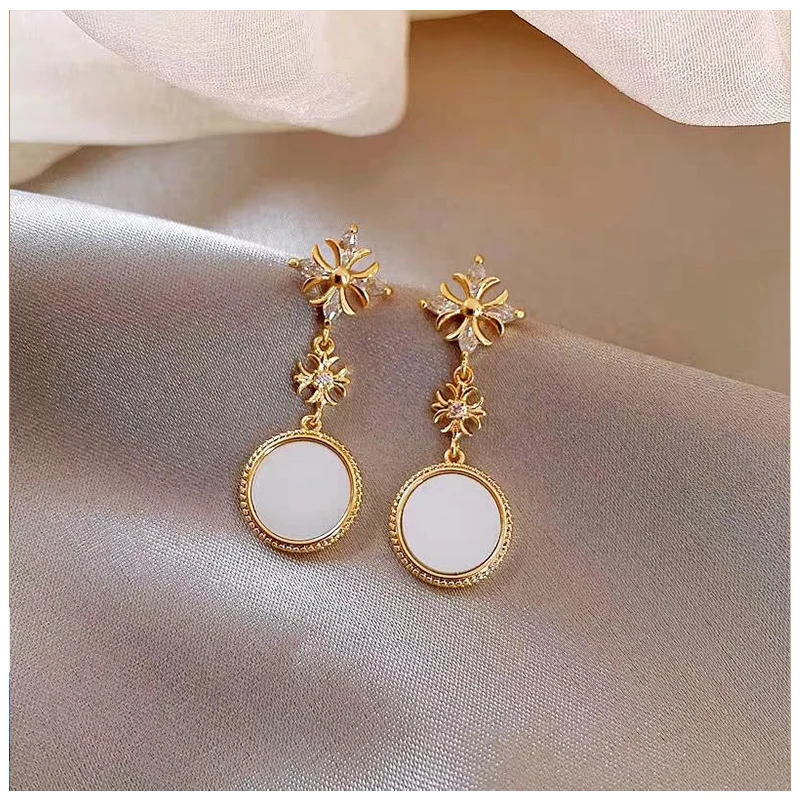 S925 needle designer earrings new tide female cross long sterling temperament | Украшения и аксессуары