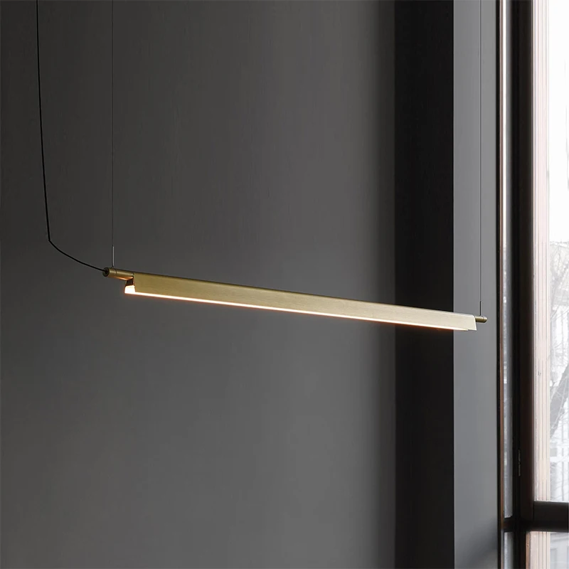 

Modern Simple Black/Golden LED Pendant Lights Nordic Creative Bedroom Designer Hanging Lamp Office Meeting Room Long Luminaires