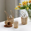 Ins Mini Rattan Basket Travel Picnic Storage Basket Wall Hanging Flower Baskets Desktop Sundries Organizer Home Decor Panier 바구니 3