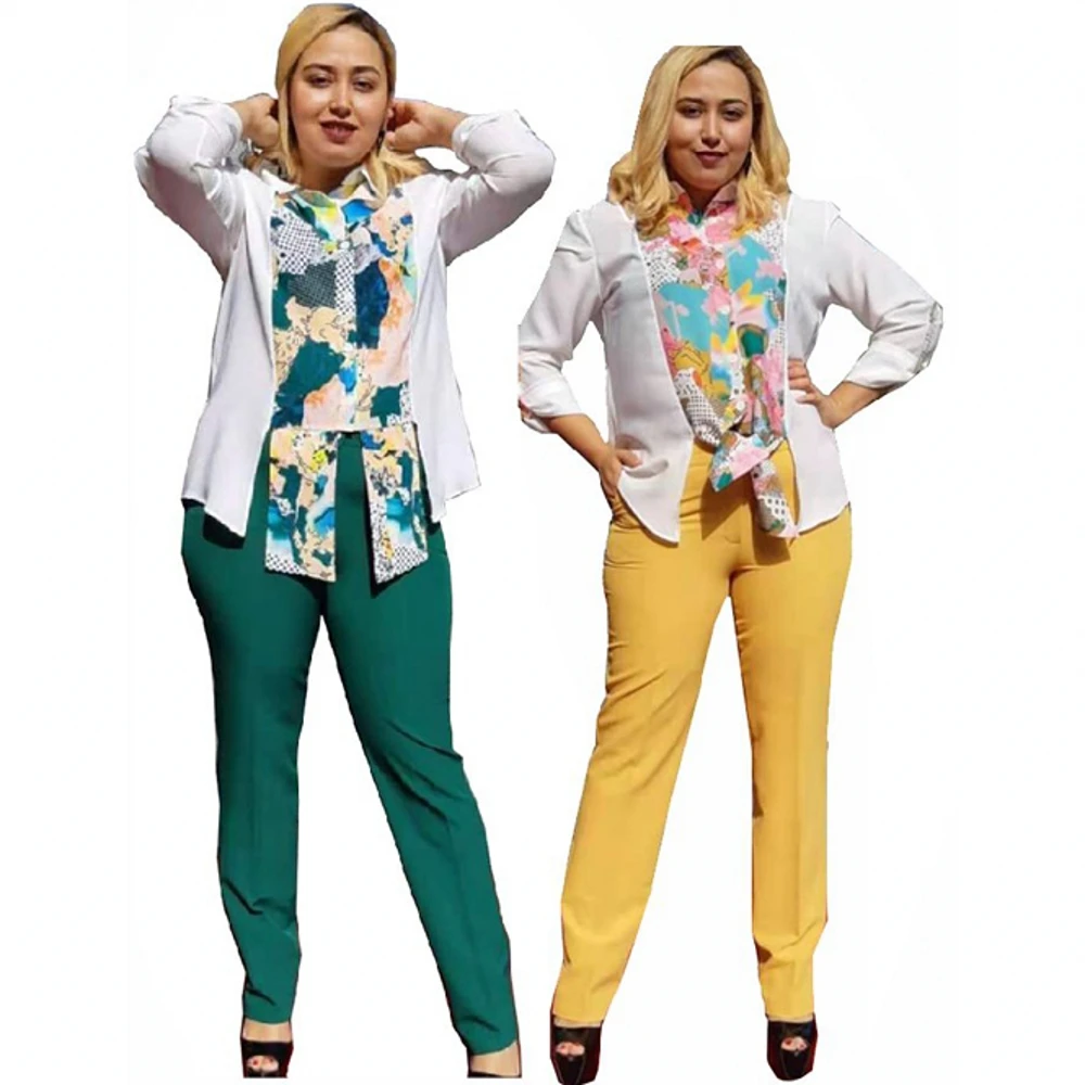 

2 Two Piece Set African Sets For Women African Print Elastic Bazin Baggy Pants Rock Style Dashiki Long Sleeve Famous Suit Lady