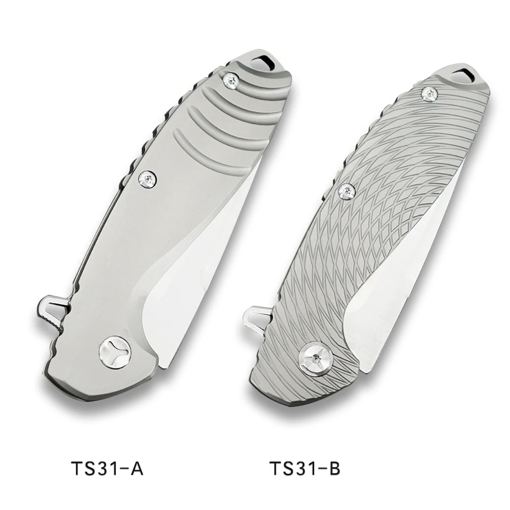 TWOSUN ножи d2 лезвие складной карманный нож тактический нож Кемпинг Охота выживания Открытый инструмент EDC TC4 Титан быстро открытый TS31